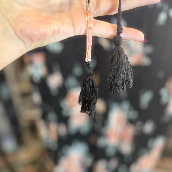 Torrid Size 3 Black Floral Tassel Lace-up Neck Maxi Dress - Picture 5 of 16